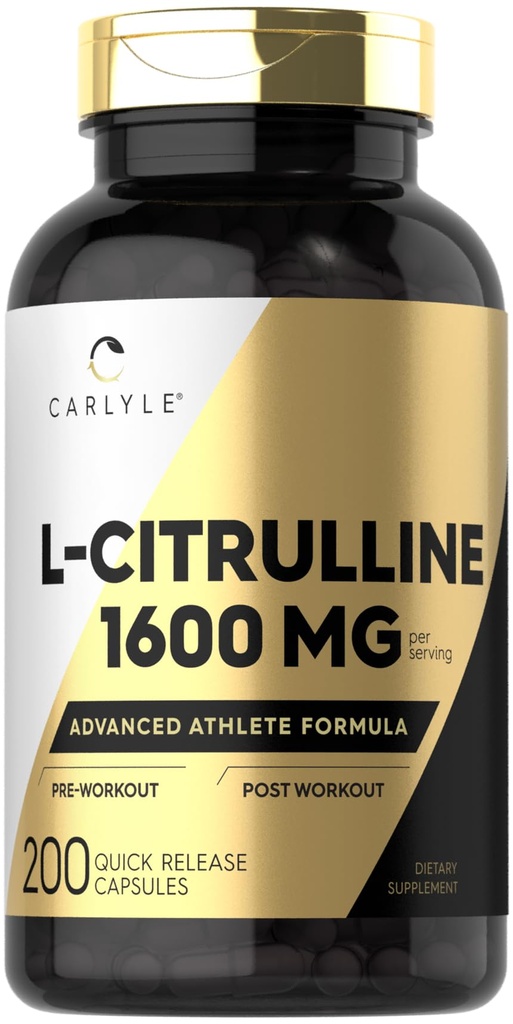 Carlyle L Citrulline Tambahan 124; 1600mg 124; 200 Powsules Capsules 12.4; untuk Men and Women 124; Advanced Atlete Formula 124; Non-GMO & Gluten Free