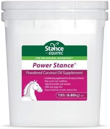 Power Staance Bedak Tambahan Oil Coconut - Mei Dukungan Kondisi Coat, Kesehatan Digetical dan Stamina, GMO & Sugar Free - 15 Ibb