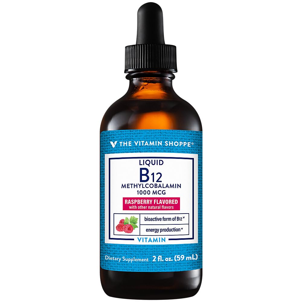 The Vitamin Shopper Cair B12 Methylcobalamin - Produksi Energi - 1.000 MCG - Raspberry (2 flo oz)
