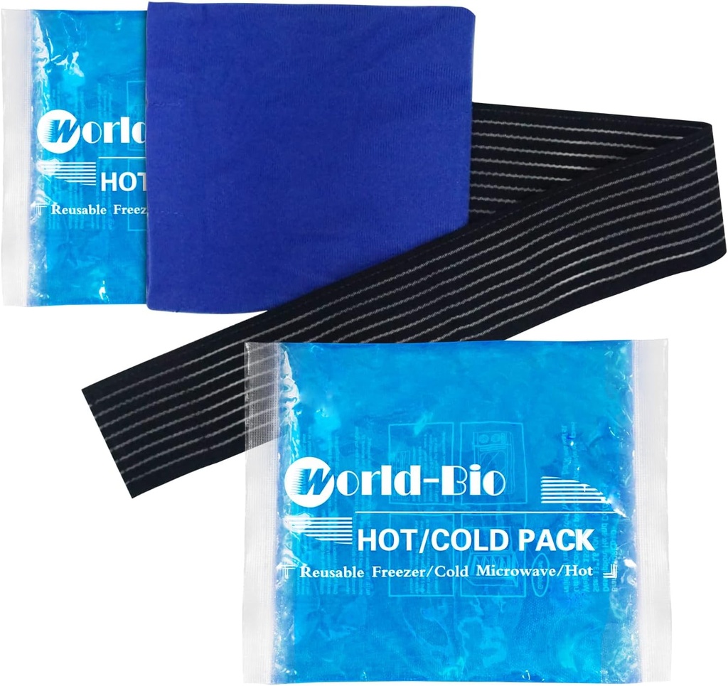 Es Pack Berbahan ulang Gel untuk Injuries 2 Pack dengan Wrap, 6.3 "x5.1," Hot Cold Cold Soft Flexible Ice Freezer Pack, Terapi Kompress Dingin untuk Relief Pain, Pembedahan Bedah, Knee, Wrist, Ankle, Foot, Elbow, Shin