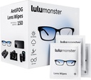 AntiFog Lees Wipes for Eyeglass Lulumonster, [150 Pre- Moistened Individually Wiphed] [Non - Scratching & Non-Streaking] Wipes Cleaner for Glasses, Sunglass, Phone Screen Camera Lens, Goggles