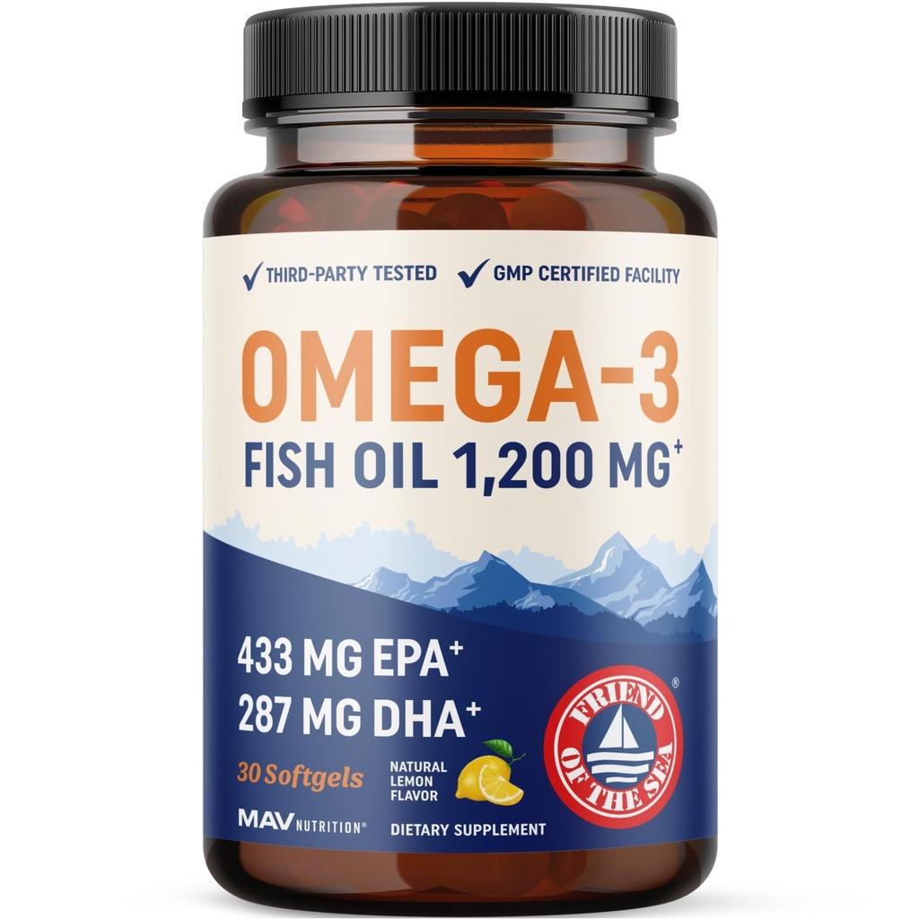 Triple Power Omega 3 Minyak Ikan 1200 mg 124; EPA & DHA 124; Wild Caught, Disediakan Omega-3 Acids Gendut 124; Premium Pendukung Minyak Terbakar 124; Non-GMO, Desidly Party Tested 124; 30 Softgeels