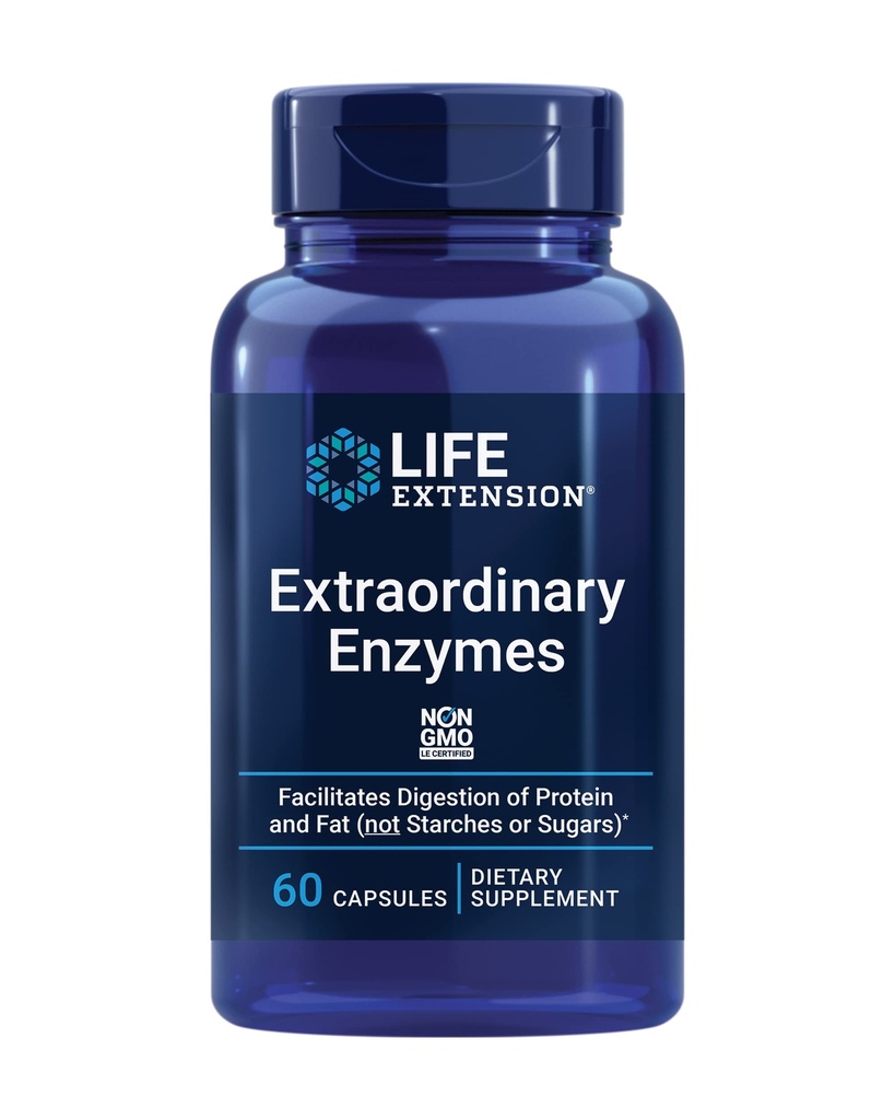 Enzymes Hidup Extension Luar Biasa, Dukungan Kesehatan Digetical, Absorpsi Nutrient, enzim Digetical, Non- GMO, 60 Capsules