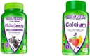 Vitamin Elderberry Gummy Vitamin 90ct dan Calcium Gummy Vitamin 100ct untuk Dukungan Bone Teeth Immune