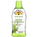 Lily of The Desert Aloe Vera Herbal Detox Formula la - Aloe Vera Juice with Milk Thistle, Slippery Elm, Burdock Root, Dandelion Root, dan Echinacea for Gut Health, Liver Dukungan, dan Wellness, 32 Oz