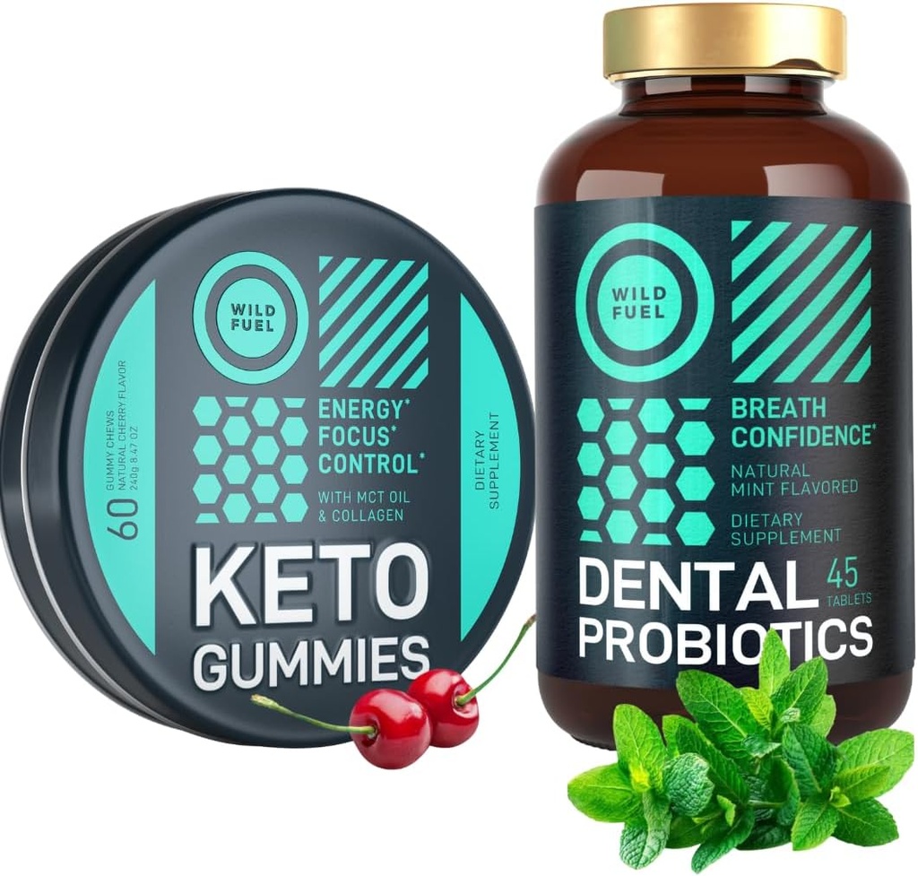 WILD FUEL Oral Probiletic for Oral Health and Keto Candy with MCT Oil Bundle