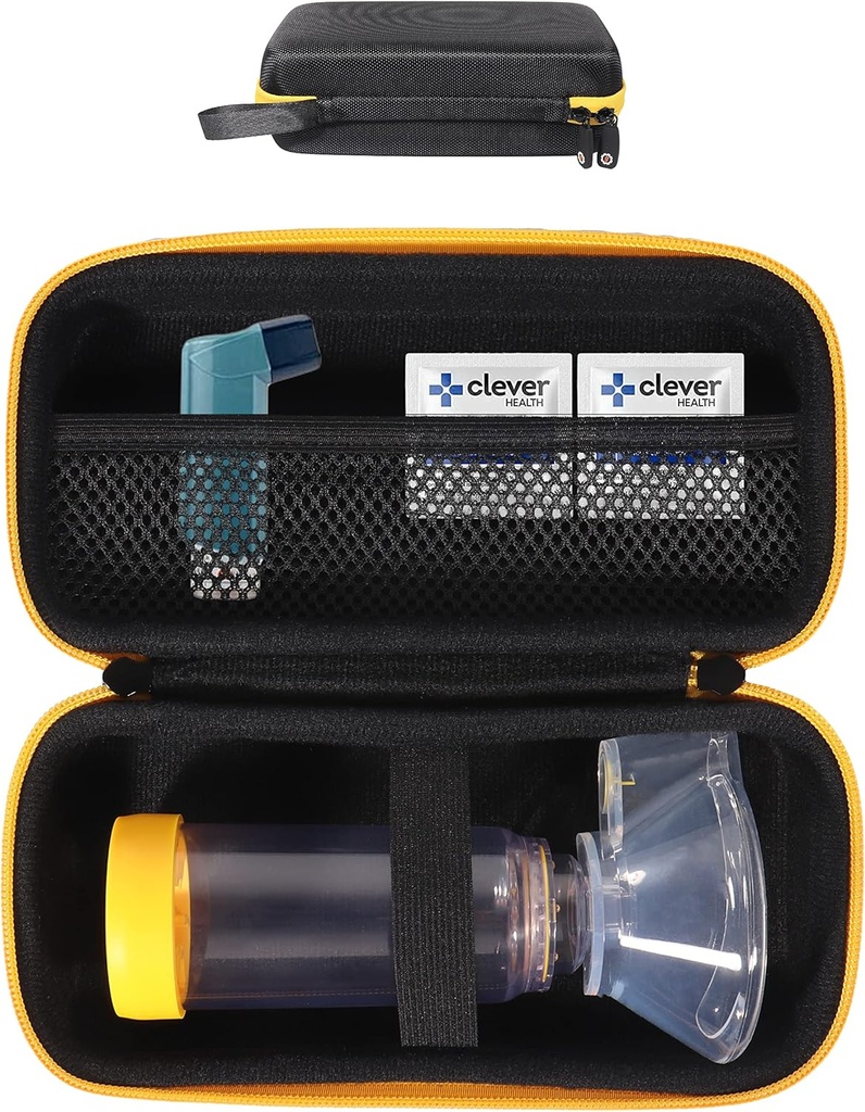 GETGEAR Asthma Inhaler kasus, Compact and Sturdy kasus untuk Handy Ventolin Inhaler untuk Dewasa dan Anak-anak (CASONLY) (Hitam)