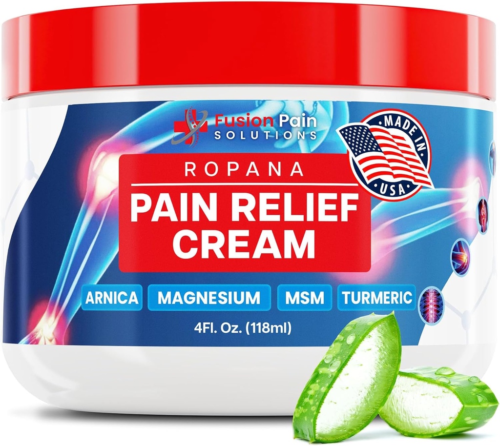 Relief Cream dengan Arnica, Magnesium, MSM & Turmeric (4 FL Oz) - Natural Soothing Cream for Joints & Sore Muscles - Non Grease Pain Relief