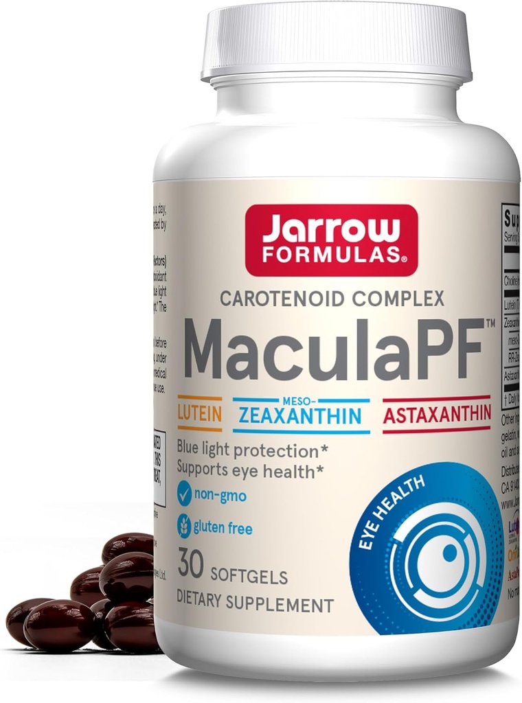 Jarrow Formulas MaculaPF Carotenoid Complex, Dietary Suplemen, Support Eye Health, 30 Softgels, Hingga 30 Hari Supply