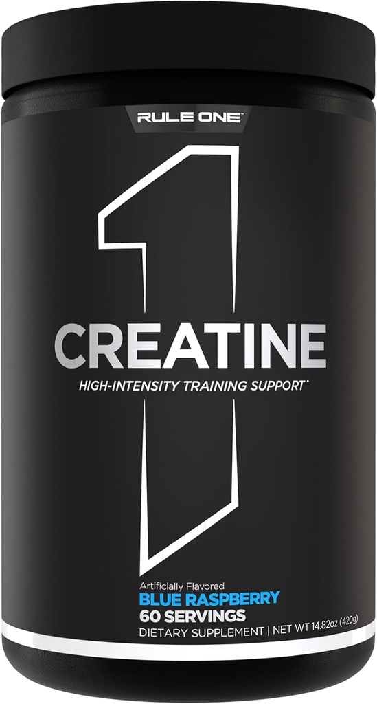Aturan 1 Creatine Powder - Pure Micronized Creatine Monohydrate for High- Intensity Exercise and Lean Body Mass Support, Flavored and Unflasheted (60 Servings, Blue Rasperry)