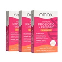 Omax3 Women Probiotic + Prebiotic, Cranberry & Chicory Root, 20 Milyar CFU, 6 Clinically Proven Strains, Vaginal pH, UTI, Bloating, (Packaging May Vary) Aggy 124; 90 Vege Capsules (3 Boxes)