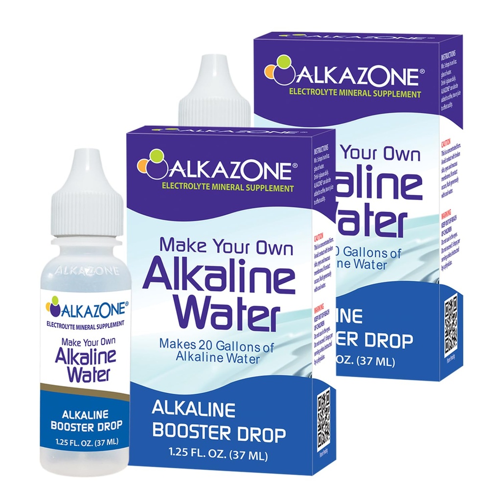 ALKAZONE MEMBUAT Own Alkali Water - Alkali Booster Drop 1.25 oz (2 Paket)