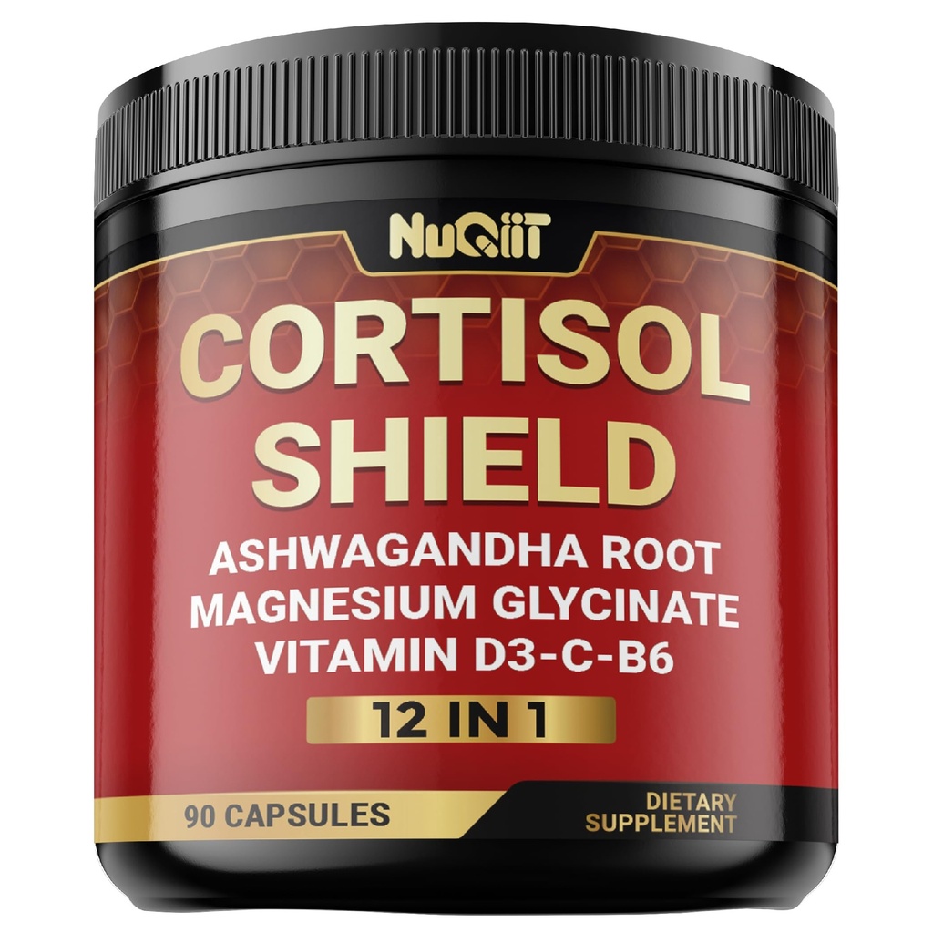 121 Cortisol Shield - Ashwagandha dan Magnesium & 10 Lebih - 90 Kapsul
