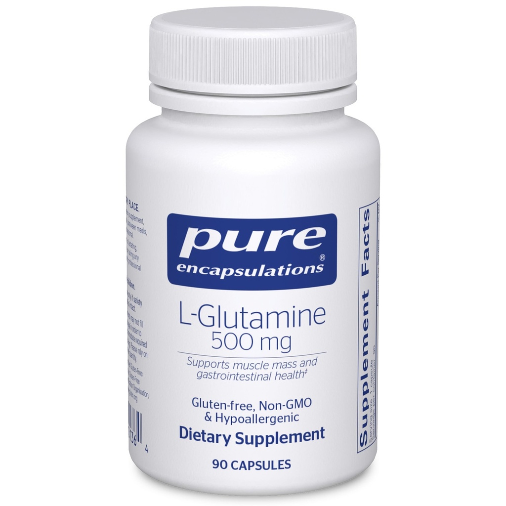 Encapsulasi L- Glutamine 500 mg - Suplemen Imune dan Digetical Dut Health and Lining, Metabolisme, dan Dukungan Otot * - dengan Formasi L- Glutamine - 90 Kapsul
