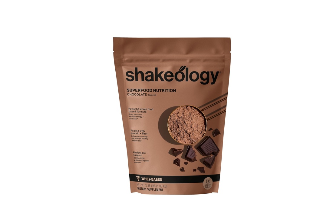 Shakeology 0g Ditambahkan Sugar Whey Protein Blend, Gluten- Free Shake dengan Vitamin dan Mineral - Membantu mendukung Healthy Woss, Lean Muscle, Gut Health - Coklat, 30 Servings