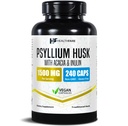 Healtfare Psyllium Husk Fiber 1500mg 124; 240 Vegan Capsules 124; Extra Strength Fiber Supplement Never 124; Supports Digetical Health 124; Non-GMO, Gluten- Free Alag 124; Made in USA