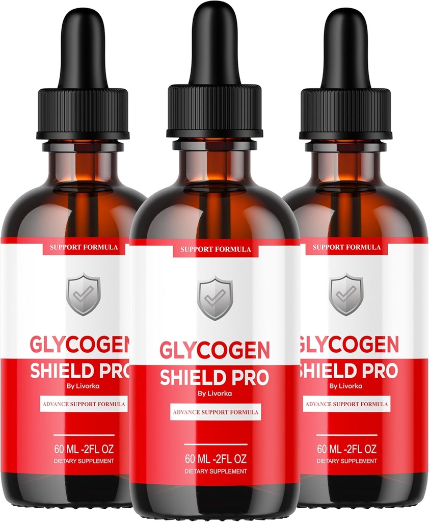 (3 Pack) Glycogen Shield Pro - Glycogen Shield Pro Drops, GlycogenShield Pro Drops, GlycogenShield Pro Dukungan, Glycogen Shield Pro Dukungan, Glycogen Shield Pro Suplemen, 3 Botol selama 90 hari