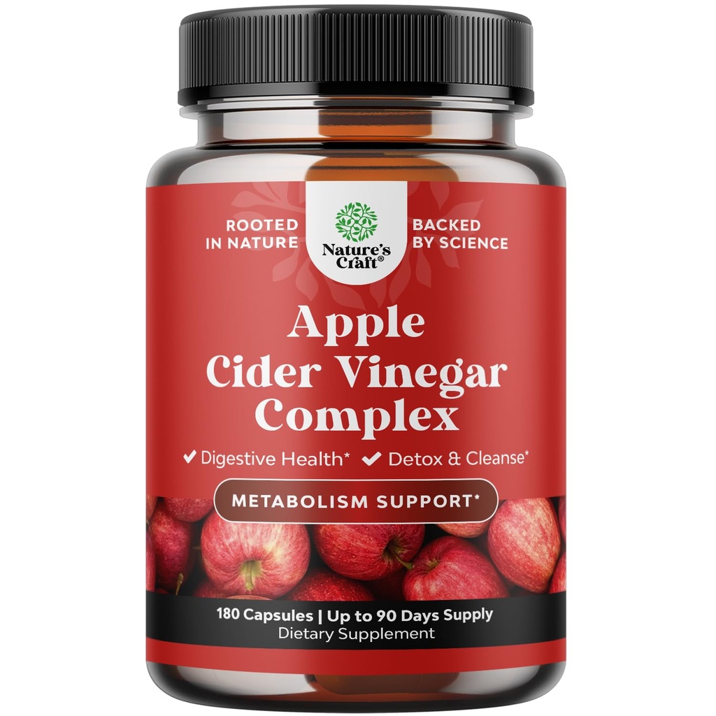 Cleansing Apple Cidergar Capsules - ACV Deep Cleanse dan Detox Pil untuk Kesehatan Gut dan Digetical dengan Slimming Cayenne - Ekstra Kekuatan ACV untuk Hunger Gut Cleanse dan Detox Tubuh Penuh Hitung