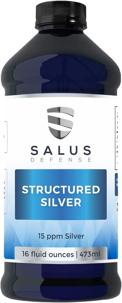 Structured Silver Liquid - Daily Immune Supplemen dengan 15ppp Advant Advance Technology - All Natural with No Addonitives - 16 Ounce Bottle