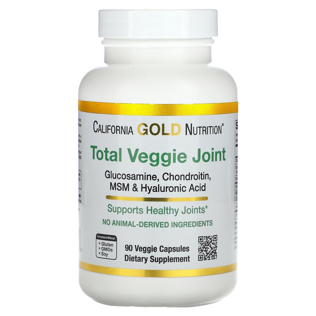 California Gold Nutrition Vegetarian Glucosamine, Chondroitin, Hyaluronic Acid, MSM, Total Vevgie Joint & Bone Dukung Formula, Non GMO, No Soy, Gluten Free, 90 Vevgie Capsules