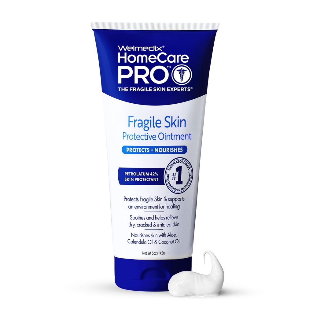 Welmedix Fragile Skin Protect Ovasis Grade Healing Oquer, Barrier Cream & Skin Protecectant w / Calendula for Treatment of Eczema, Psoriasis, Dermatitis, Bed Sores, Chafing (5oz Tube)