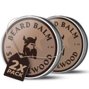 Pemogokan Viking Balm untuk Pria - Tinggalkan di Kondisioner Jenggot - Styling Balm Dibuat dengan Beard Butter Alamiah, Argan & Joba Minyak (4 Ounce (Paket 2), Sandalwood)