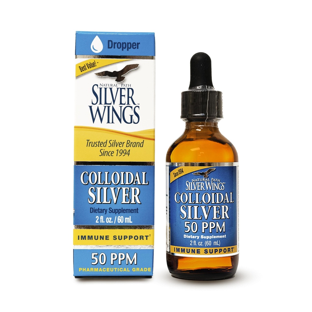 Jalur Alam Silver Wings Colloidal Silver 50ppp (250mcg) Tambahan Dukungan Ammune 2 FlM.