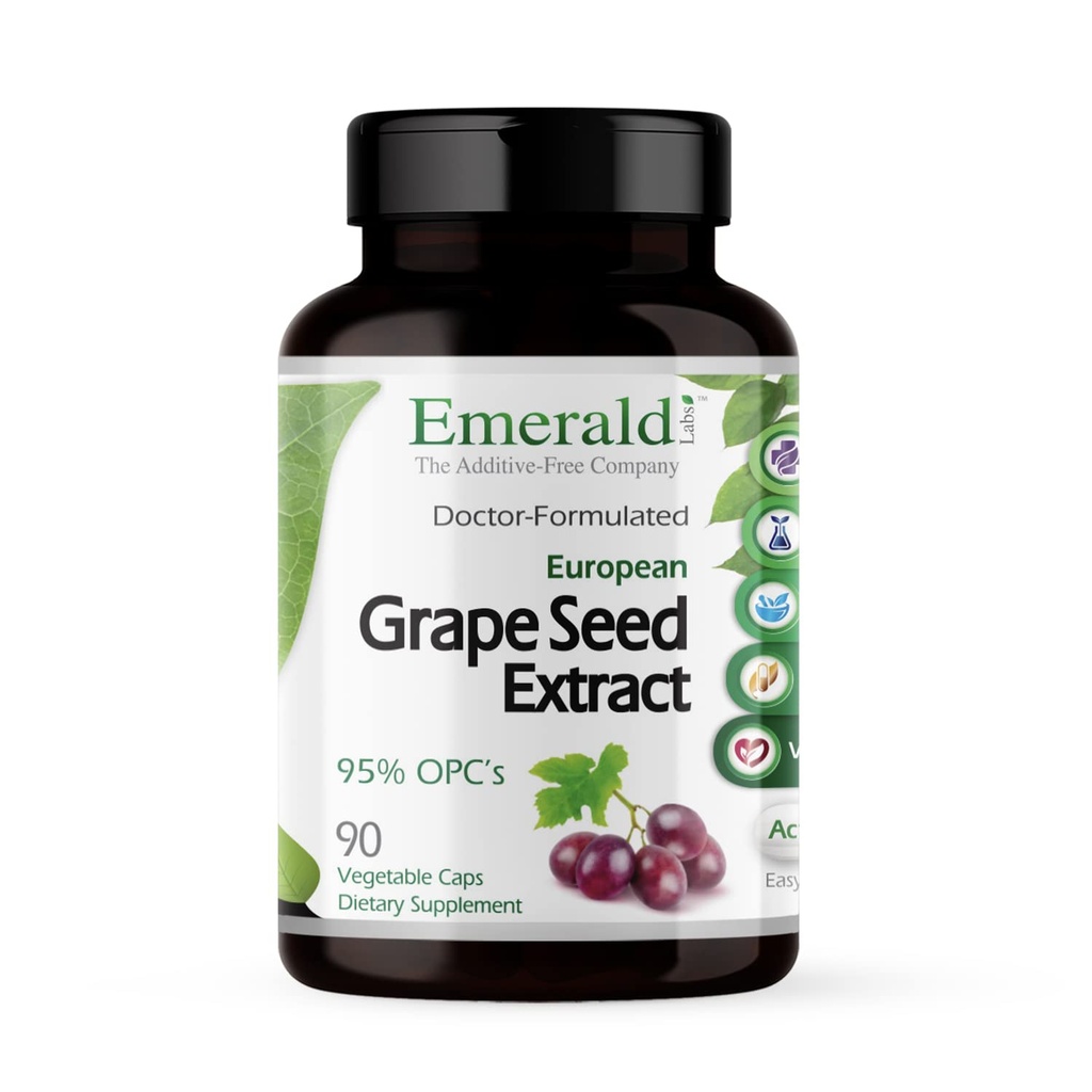 EMERALD LABS European Grape Extract - Antioksidant & Imune Supplement - Supply Blood Flow - 90 Vegetable Capsules (Supply 90 Hari)