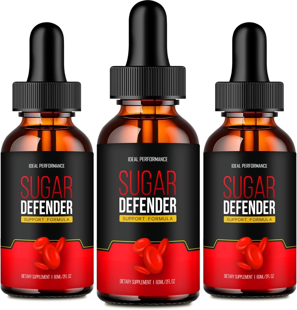 IDEAL Performance Sugar Defender Drops, Sugar Defender SugarDeflement Liquid Drops - Maximum Power, SugarDefender Health and Wellness All Natural Formula, SugarDefender Liquid Review (3 Pack)