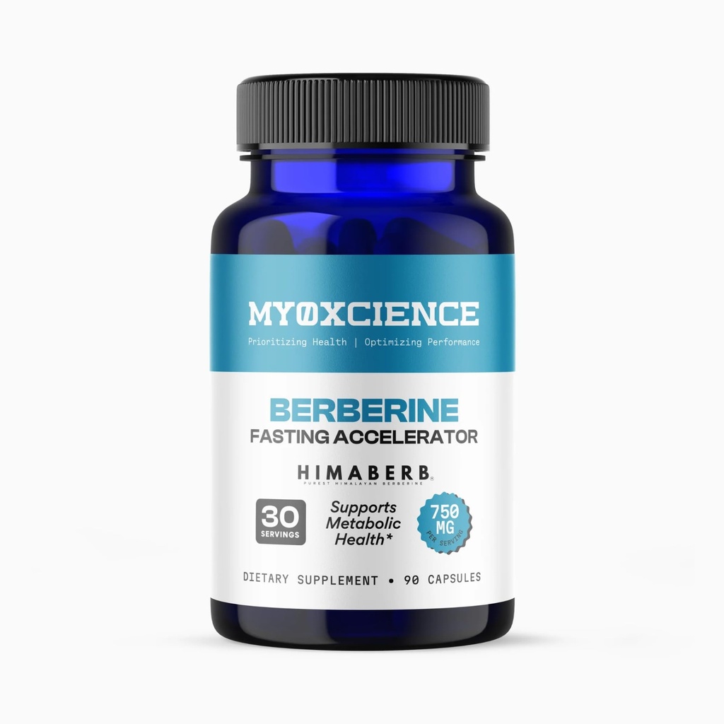 MYOXCIENCE Berberine FASting Akselerator 124; Himaberb Berberine HCL dengan ALA (Alpha Lipoic Acid) dan Biotin (90 Capsules)