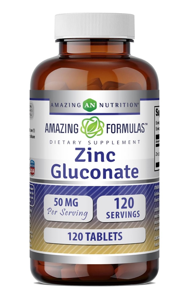 Amazing Formula Gluconate Supplemen Gluconate; 50 Mg Per Serving 124; Tablet 134; Non-GMO 124; Gluten- Free 124; Dibuat di USA (120 Count)