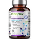 biophix B-3 Nicotinamide 1000 mg 60 Tablet Ekstra Kekuatan Waktu Rilis - Nicotciic Amide Niacin Natural Flush- Free Vitamin Formula - Mendukung Kesehatan Sel Skin