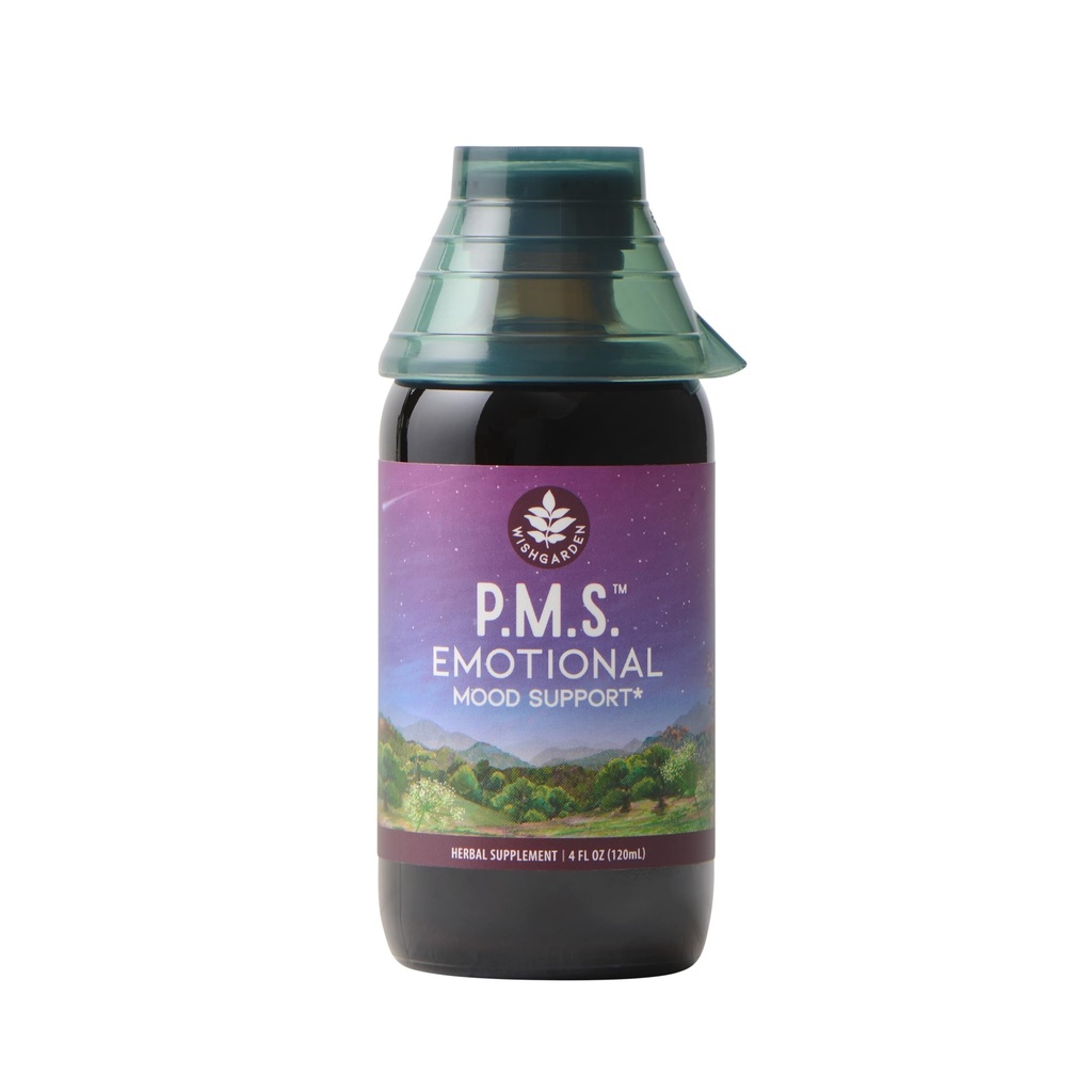 WishGarden Herbs PMS Emotional for Women - Herbal PMS Supplement for Women with Vitex Berry & Blue Vervain, PMS Mood Swing Relief & PMDD Relief Suplemen, Emotional Dupport Selama PMS, 4oz