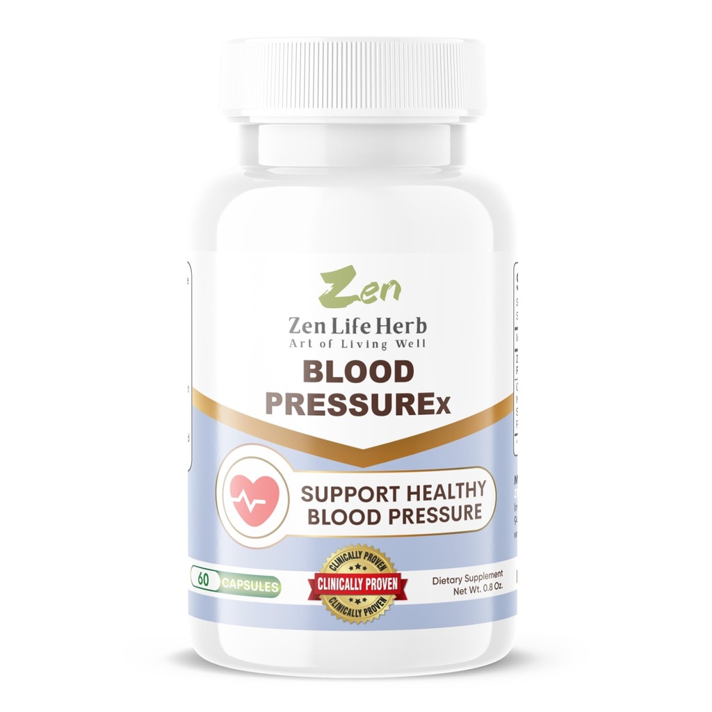 ZEN LIFE HERB Blood PressuREx - Pendukung Tekanan Darah Jantung - Dukung Tekanan Darah & Sehat Circulity Alami Ginseng Plus Blend 100% Tanaman Murni (60 Kapsul)