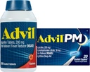 Advil Reliever and Fever Reducer, Ibuprofen 200mg for Pain Relief - 300 Count, Advil PM Pain Reliever dan Nighttime Sleep Aid, Ibuprofen for Pain Relief dan Diphenhydramine Citrate - 20 Count