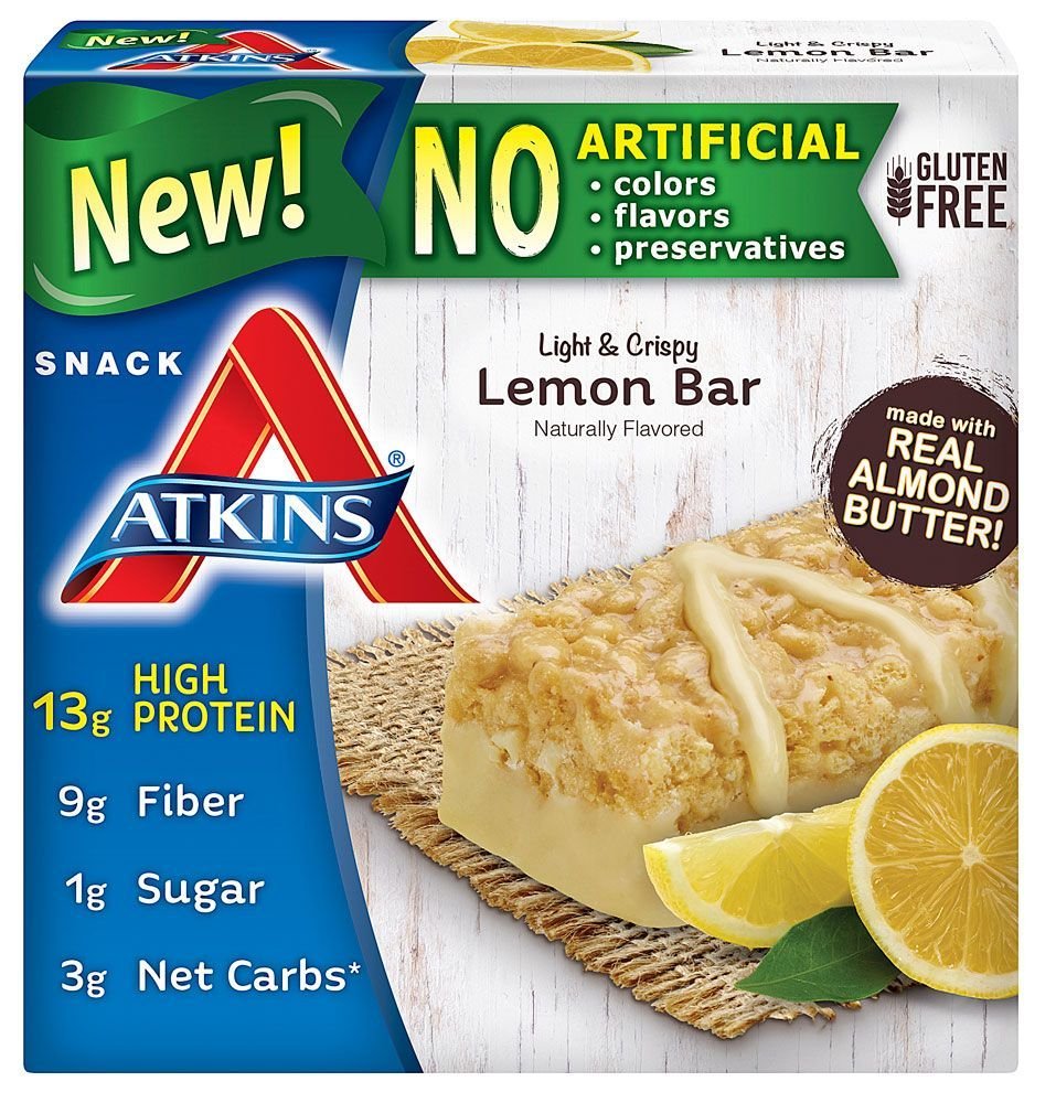 Atkins Snack Light Crispy Lemon Bar, 5 Little Bars (Paket 2)
