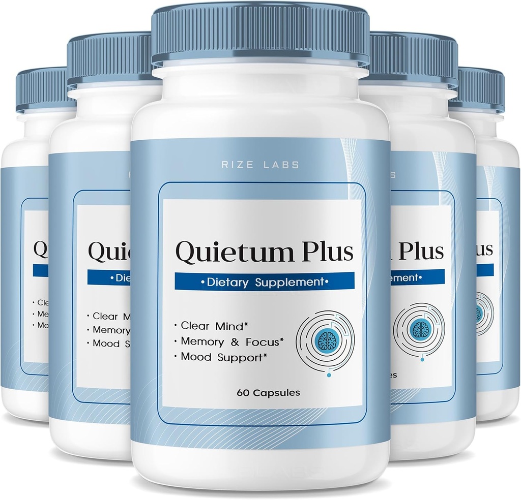 Rize labs - Quietum Plus Tinnitus Relief Capsules Suplement, Advanced Formula Reduce Ear Ringing, Pil untuk Mendukung Fungsi Pendengaran (300 Kapsul)