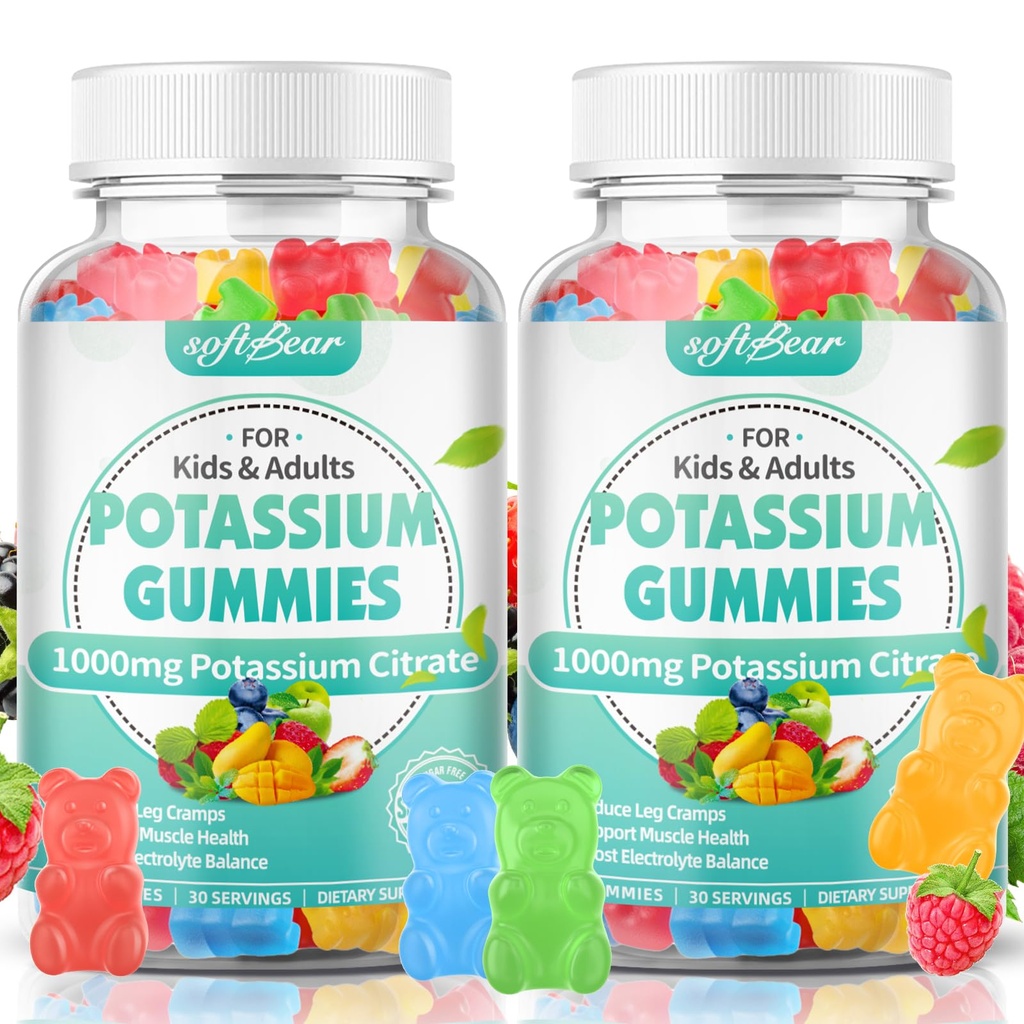 Cita-cita Potasium Potasium, Potabilitas Tinggi Citrate 1000mg Mendukung Kram Leg & Muscle Health