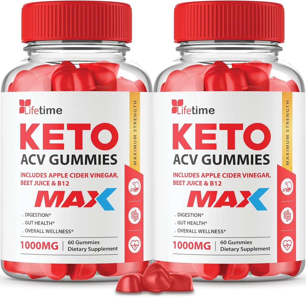 (2 Kemo) Lifetime Keto Max Gummies - Formula Resmi, Vegan, Non GMO - Lifetime Keto Plus Acc Gummies, Life Time Gummies with Lifetime Gummies, Vitamin B12, Beet Root, Paculate (60 Gummilate)