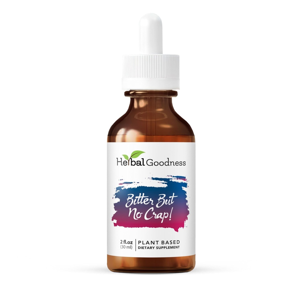 Herbal Good Bitter But No Crap Liquid Supplement for Body Cleanse, Energy Energy and Health Boost 124; None-GMO Burdock Root Organic, Bitter Melon, Maka Root, Dandelion Root - 2 Fore per Botol
