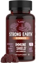 Strong Earth Elderberry Gummies - Sambucus Elderberry Immune Dukungan dengan Vitamin C & Zinc - Black Elderberry Gummies, Berry Flavor, Non- GMO, Gluten Bebas, 60 Count