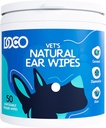 DOCO Dog Ear Cleaner Wipes Finger Kit for Dogs & Cats Eucalyptus, Chamomile Cat Ear Cleaner Soothes, Deodorizes (50 Count)