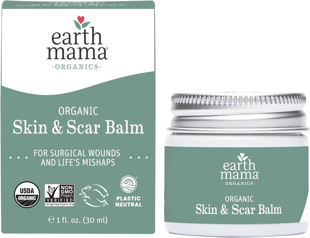 Bumi Mama Organik Skin & Scar Balum 124; C-Bagian Pemulihan Skin Care, Pregnancy Stretch Mark Scar Cream dengan Minyak Jojoba Organik, Tamanu Oil & Gotu Kola