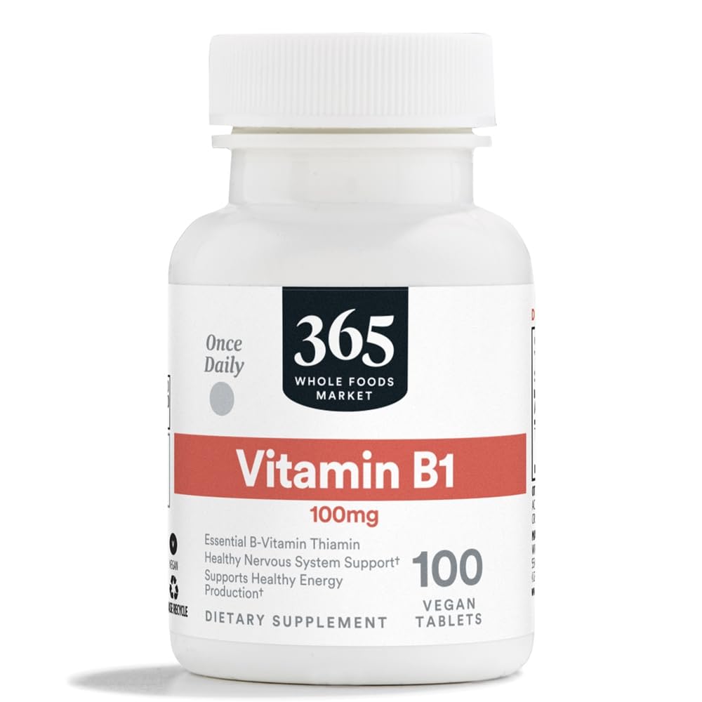 365 oleh Whole Foods Market, Vitamin B1 100mg, Vegan, 100 Tablet