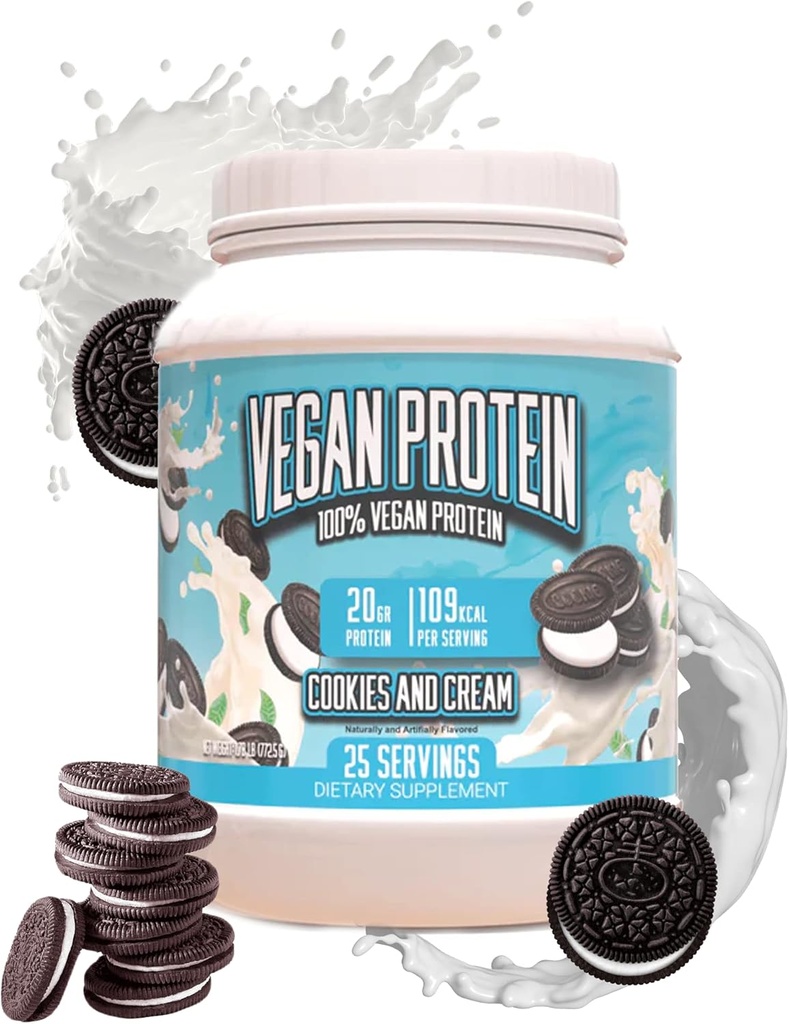 Suplemen Megan Protein Powder - Cookies & Cream - Superior Plant - berbasis Powder Protein, 20g Protein Per Serving