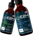 E2H: Cair Chlorophyll dan Natural Black Currant Extract 124; Vegan, Non-GMO - 2 Fl Oz Setiap (4 Fl Oz Total) - Bundle