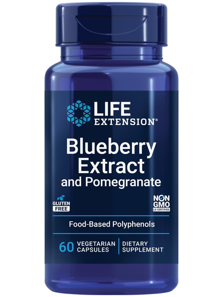 Extract Blueberry Hidup dan Pomegranate, Dukungan Kesehatan arteri, Pertahanan antioksidan, Gluten- Bebas, Non-GMO, Vegetarian, 60 Vegetarian Capsules