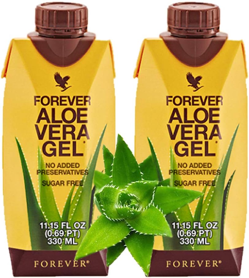 Aloe Hidup Selamanya Vera Gel ® Minis (330mL / 1115oz Masing-masing) 99.7% Pure Inner Aloe Vera Gel, Tidak Ditambahkan Pengawet. Gluten- Bebas (Kemas 2)