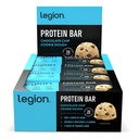 Legion Chocolate Chip Cookie Dough Protein Bar - 100% Whey Protein Bars rendah Gula Tinggi Protein dengan Prebiotic Fiber - Bebas, Gluten Bebas, Alami Flavored, Low Fat, High Protein Bars (12 Count)
