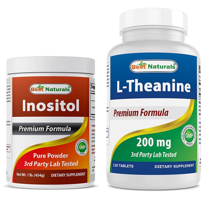 Inositol Powder terbaik 1 Lb & L- Theanine 200mg
